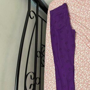 Purple skull pattern pants